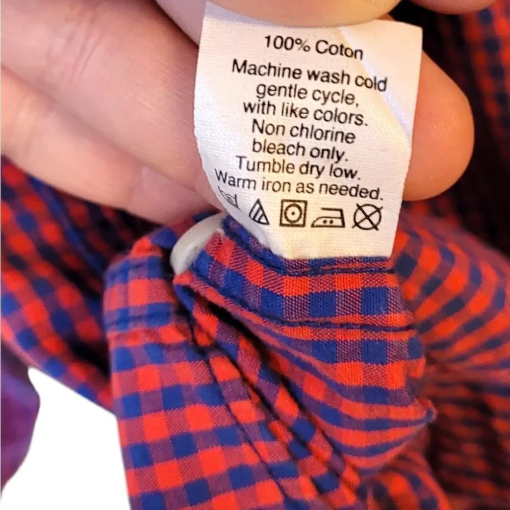 J. Crew Red and Blue Gingham Slim Fit Button Down Shirt